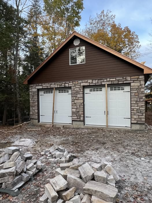 Garage double en pierre